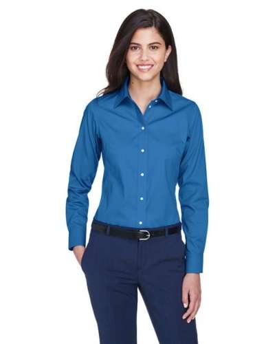 Devon & Jones D630W Ladies' Crown Collection Solid Oxford Woven Shirt