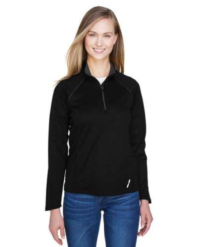 North End 78187 Ladies' Radar Quarter-Zip Performance Long-Sleeve Top