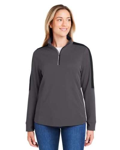 CORE365 CE404W Ladies' Market Snag Protect Mesh Colorblock Quarter zip