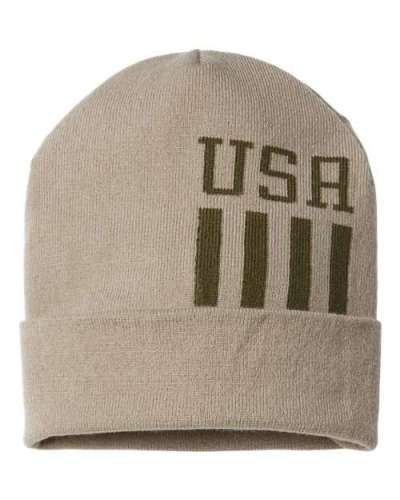 CAP AMERICA RK12 USA-Made Patriotic Cuffed Beanie