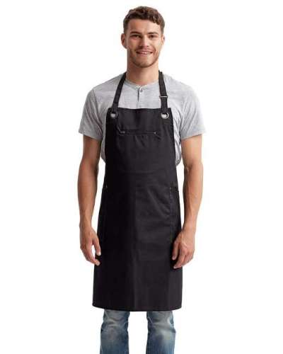 Artisan Collection by Reprime RP121 Unisex ?Barley? Contrast Stitch Recycled Bib Apron