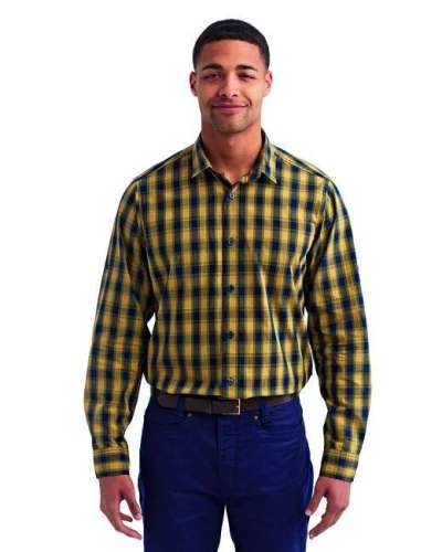 Artisan Collection by Reprime RP250 Men's Mulligan Check Long-Sleeve Cotton Shirt