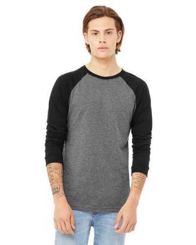 Bella + Canvas 3000C Men's Jersey Long-Sleeve Baseball T-Shirt