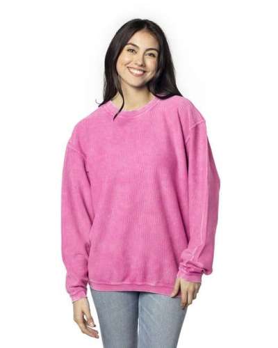 chicka-d 443CK Ladies' Corded Crew Sweatshirt