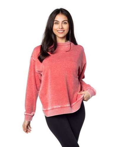 chicka-d 449CK Ladies' Burnout Campus Crew Sweatshirt