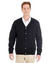 Harriton M425 Men's Pilbloc V-Neck Button Cardigan Sweater