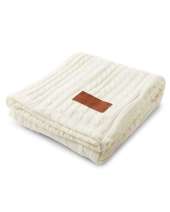 Leeman LG317 Cable Knit Sherpa Throw