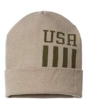 CAP AMERICA RK12 USA-Made Patriotic Cuffed Beanie